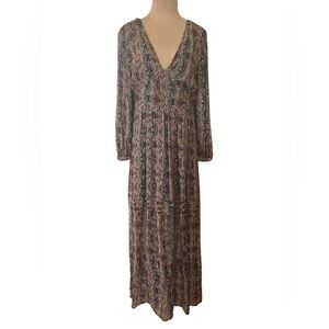 RARE Kookai France Boho Abstract Animal Print Maxi Dress Size EU42/12